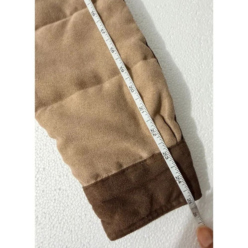 Outlander By Craft+Flow Small Quilted Tan & Brown Jacket With Snap Buttons